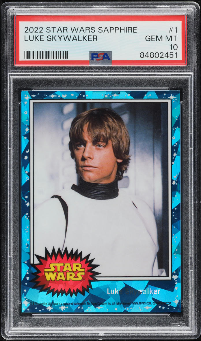 2022 Topps Chrome Sapphire Edition Star Wars Luke Skywalker #1 PSA 10 GEM MINT
