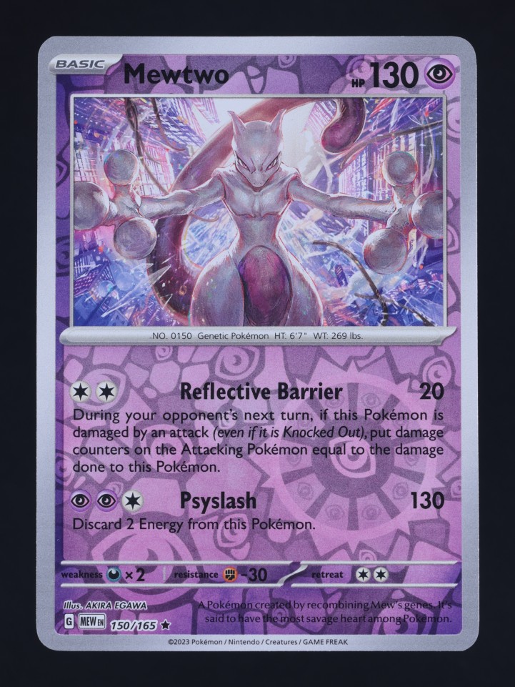 mewtwo holographic pokemon card value EX 61/162 Breakthrough Holo Rare Near Mint clear acrylic holder that perfectly accentuates the stunning visual design and character artwork 2023 Pokemon Scarlet & Violet