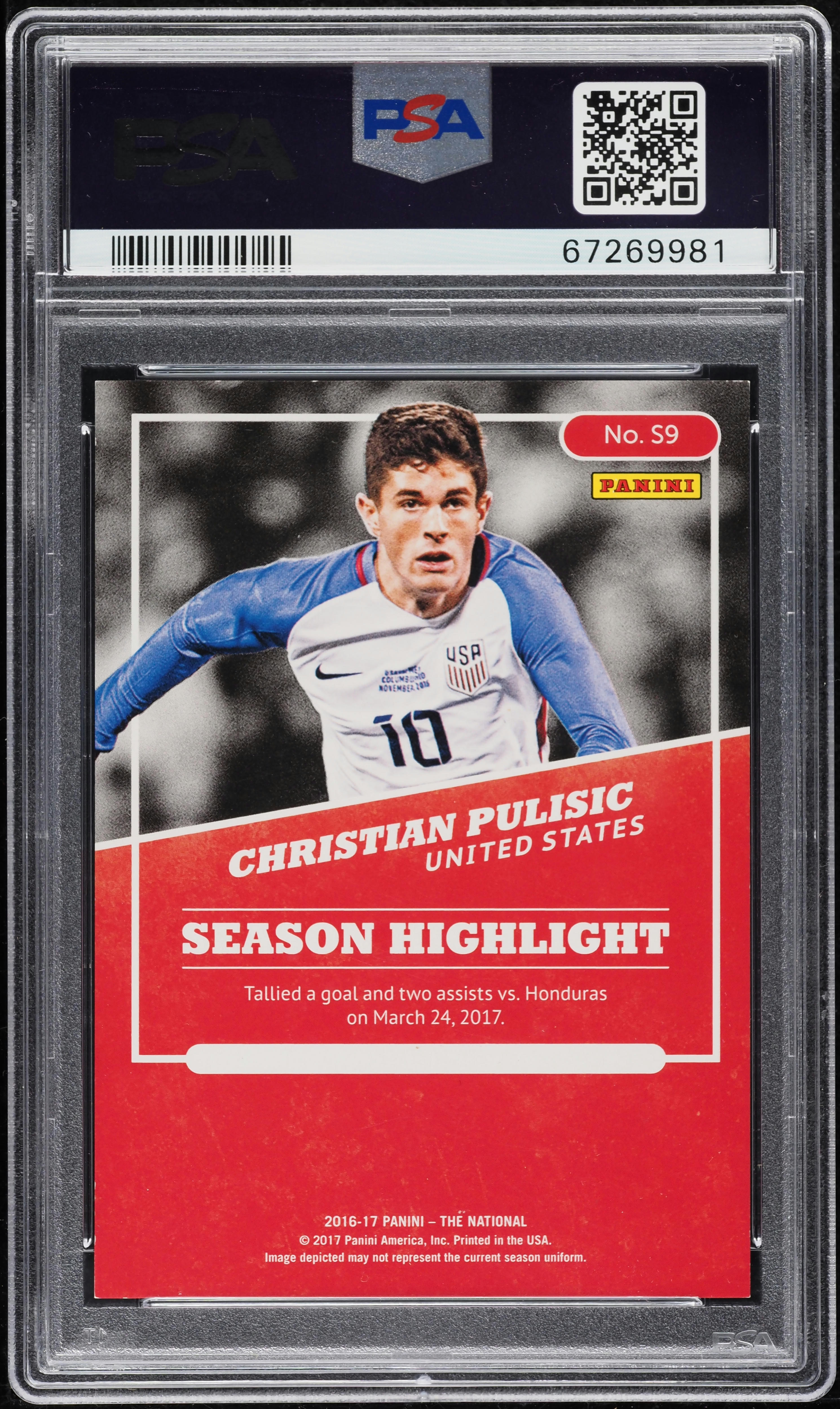 2017 Panini National Convention Christian Pulisic ROOKIE /399 #S9