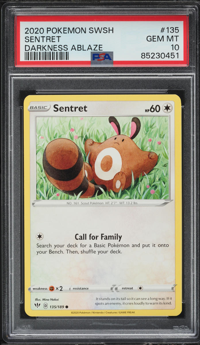 2020 Pokemon Sword & Shield Darkness Ablaze Sentret #135 PSA 10 GEM MINT