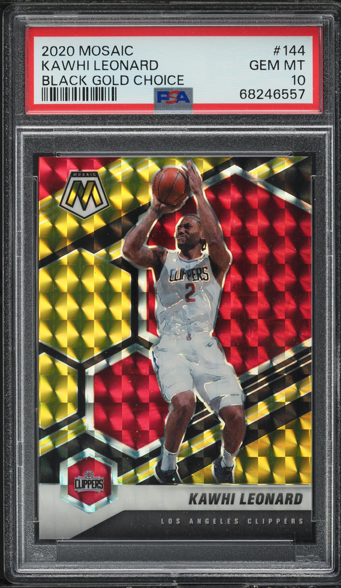 2020 Panini Mosaic Black Gold Choice Kawhi Leonard /8 #144 PSA 10