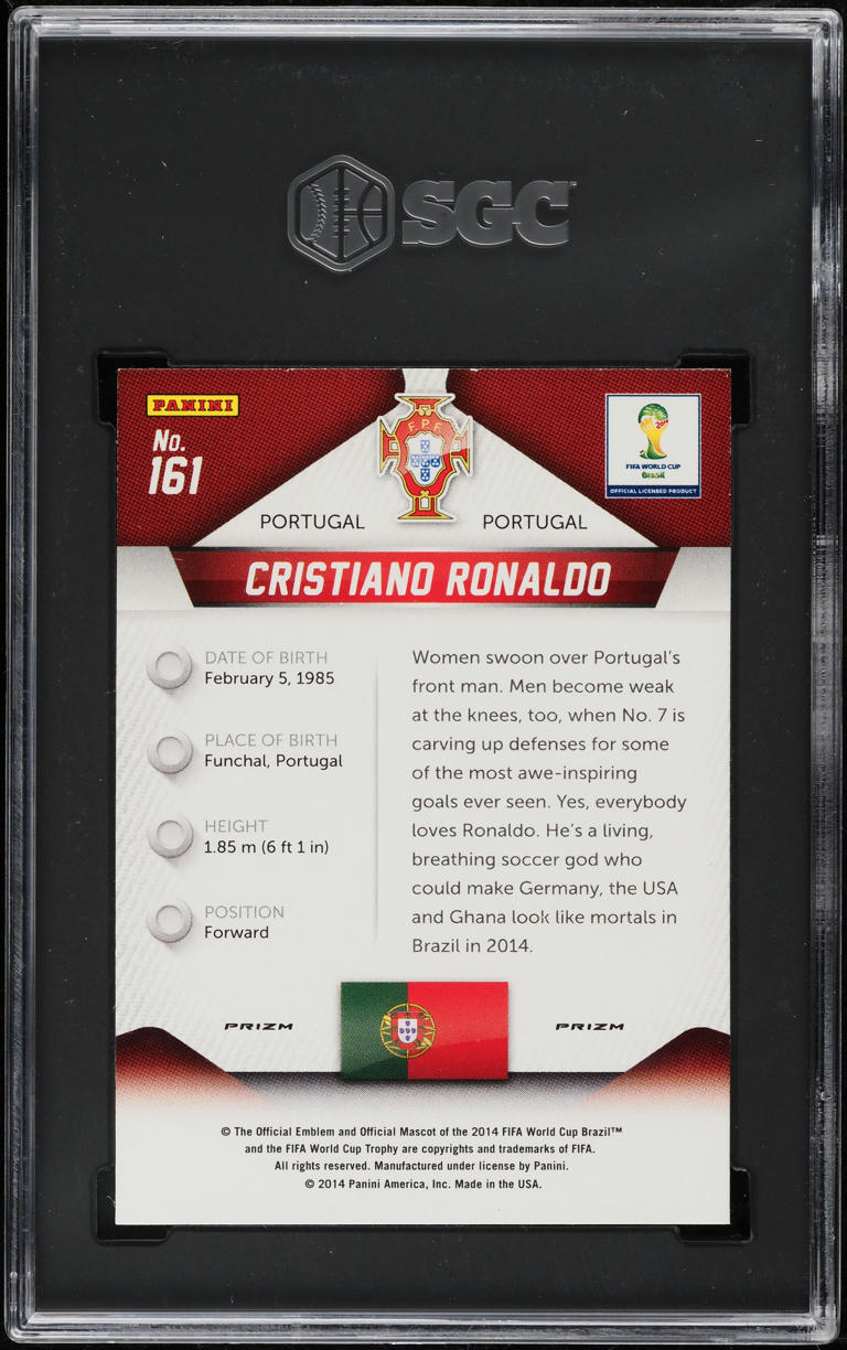 2014 Panini Prizm World Cup Silver Cristiano Ronaldo #161 SGC 9.5 MINT+