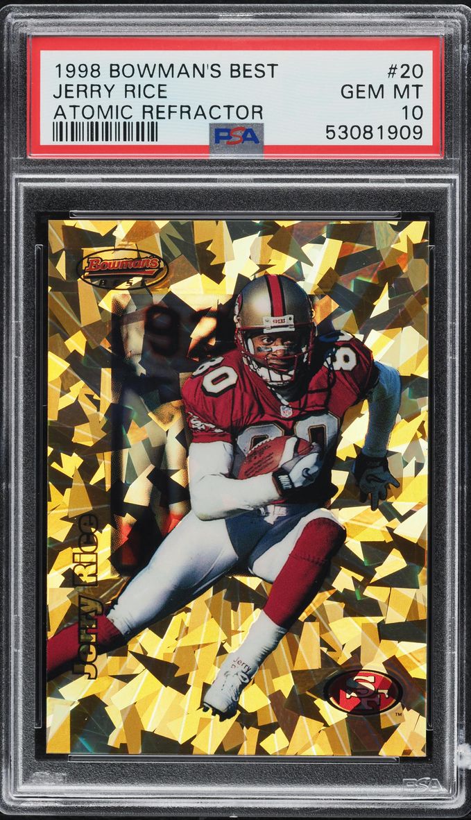 1998 Bowman's Best Atomic Refractor Jerry Rice /100 #20 PSA 10 GEM MINT