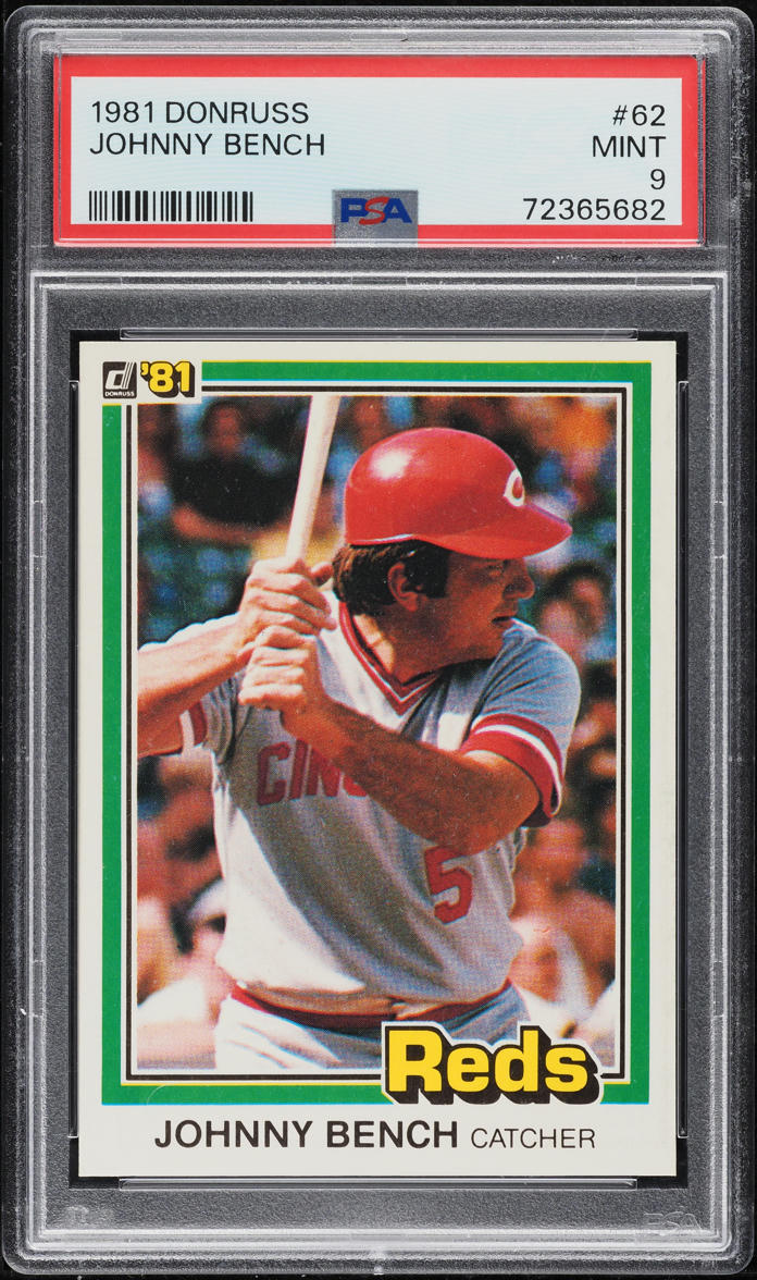 1981 Donruss Johnny Bench #62 PSA 9 MINT