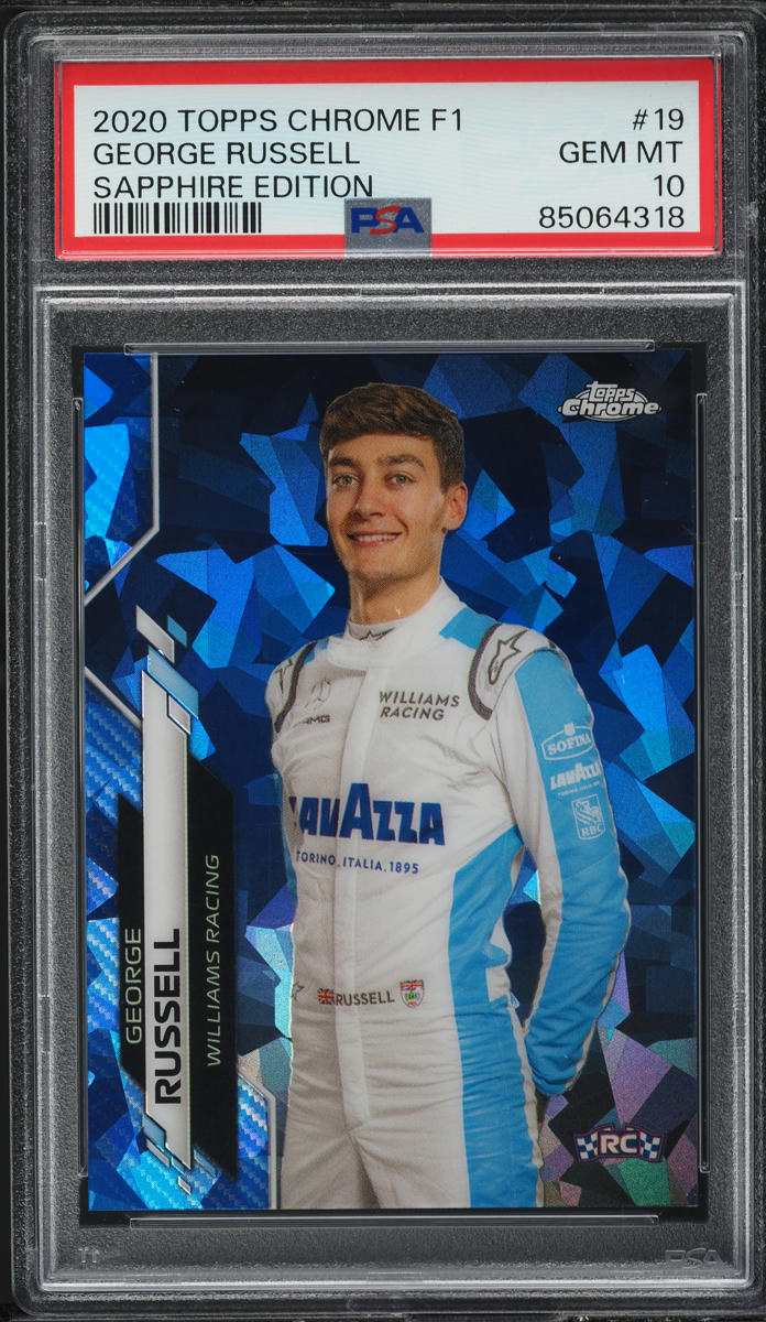 2020 Topps Chrome Formula 1 F1 Sapphire Edition George Russell ROOKIE #19 PSA 10