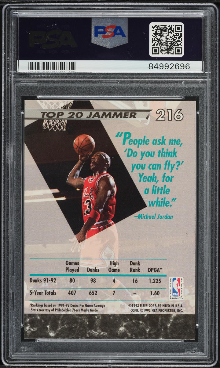 1992 Ultra Basketball Michael Jordan #216 PSA 10 GEM MINT