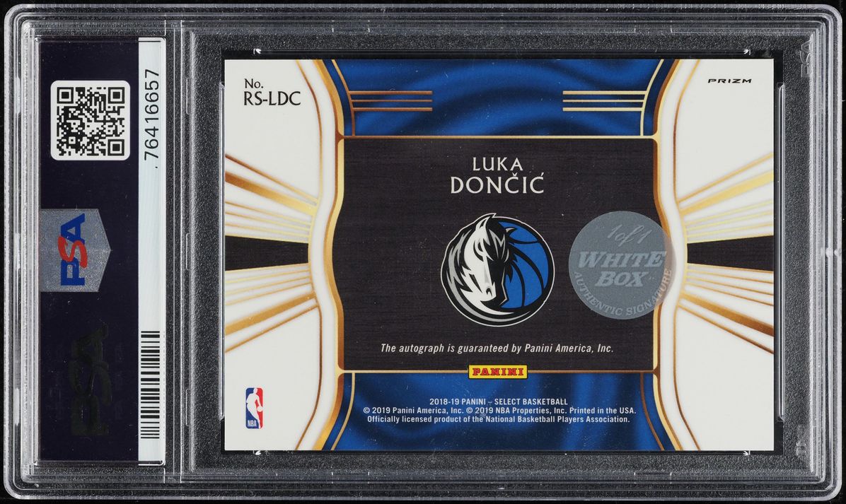 2018 Select Signatures Tie-Dye White Box Luka Doncic ROOKIE AUTO 1/1 #LDC PSA 10
