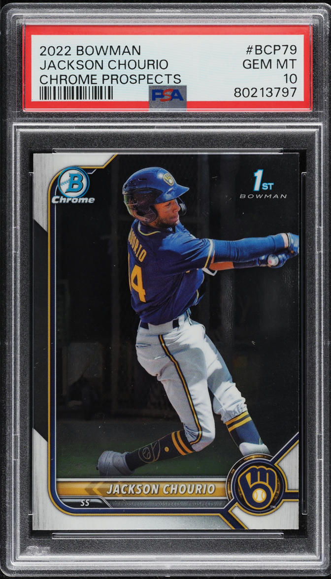 2022 Bowman Chrome Prospects Jackson Chourio ROOKIE #BCP-79 PSA 10 GEM MINT