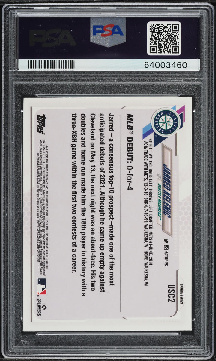 2021 Topps Chrome Update Jarred Kelenic ROOKIE #USC2 PSA 10 GEM MINT