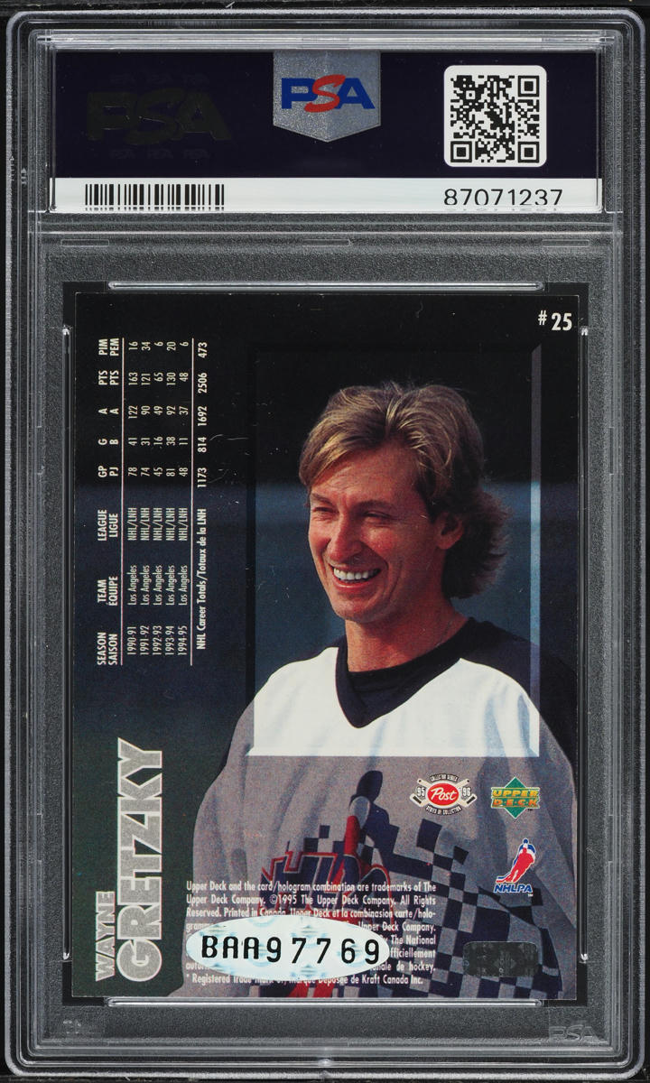 1995 Post Upper Deck Wayne Gretzky AUTO DNA 10 #25 PSA 8 NM-MT