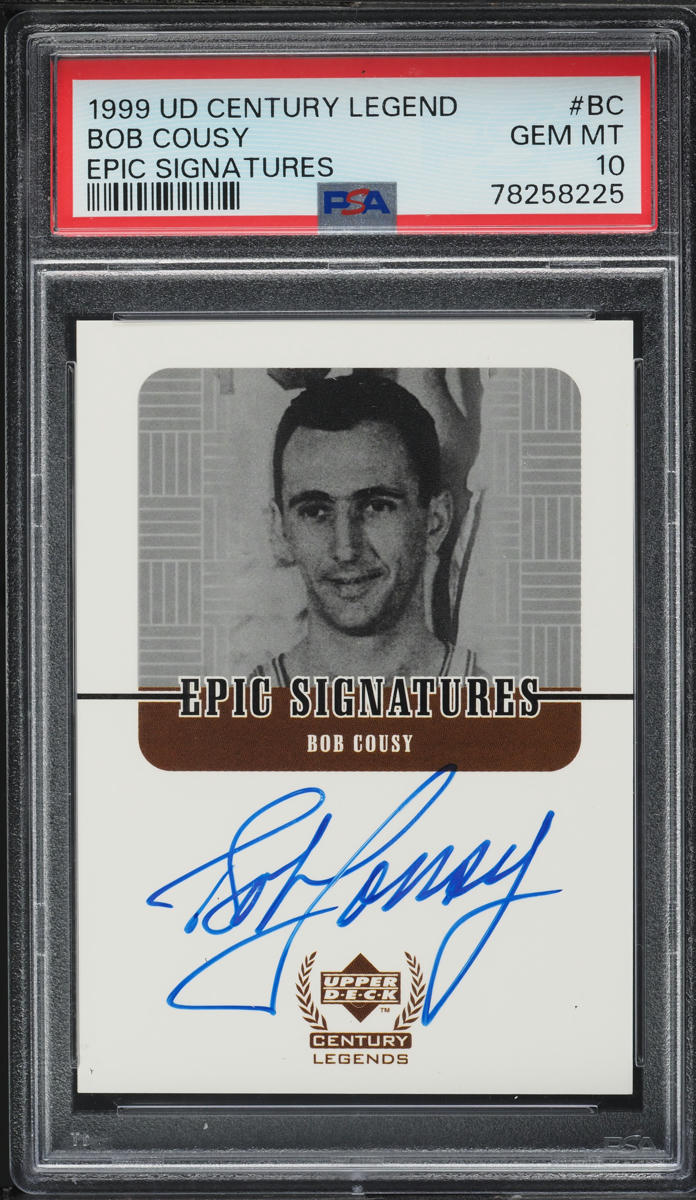 1999 Upper Deck Century Legends Epic Signatures Bob Cousy AUTO #BC PSA 10 GEM