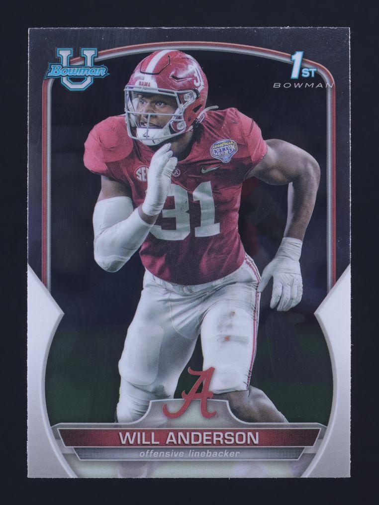 2022 Bowman Chrome University Will Anderson ROOKIE #52 MBA AUTH