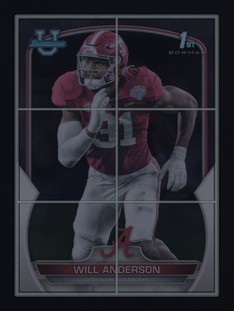 2022 Bowman Chrome University Will Anderson ROOKIE #52 MBA AUTH