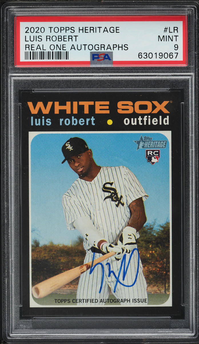 2020 Topps Heritage Real One Luis Robert ROOKIE AUTO #LR PSA 9 MINT