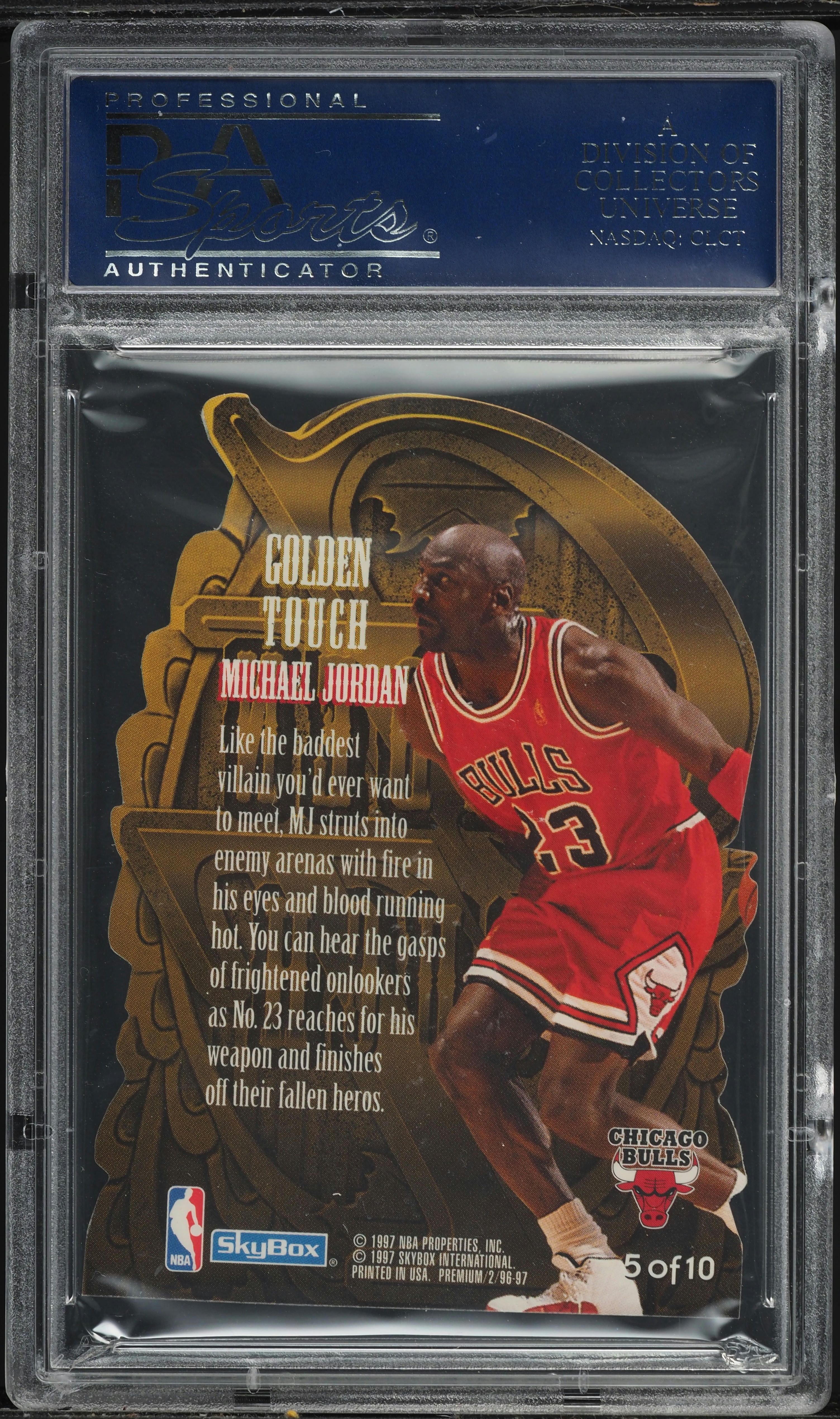 1996 Skybox Premium Golden Touch Die-Cut Michael Jordan #5 PSA 10