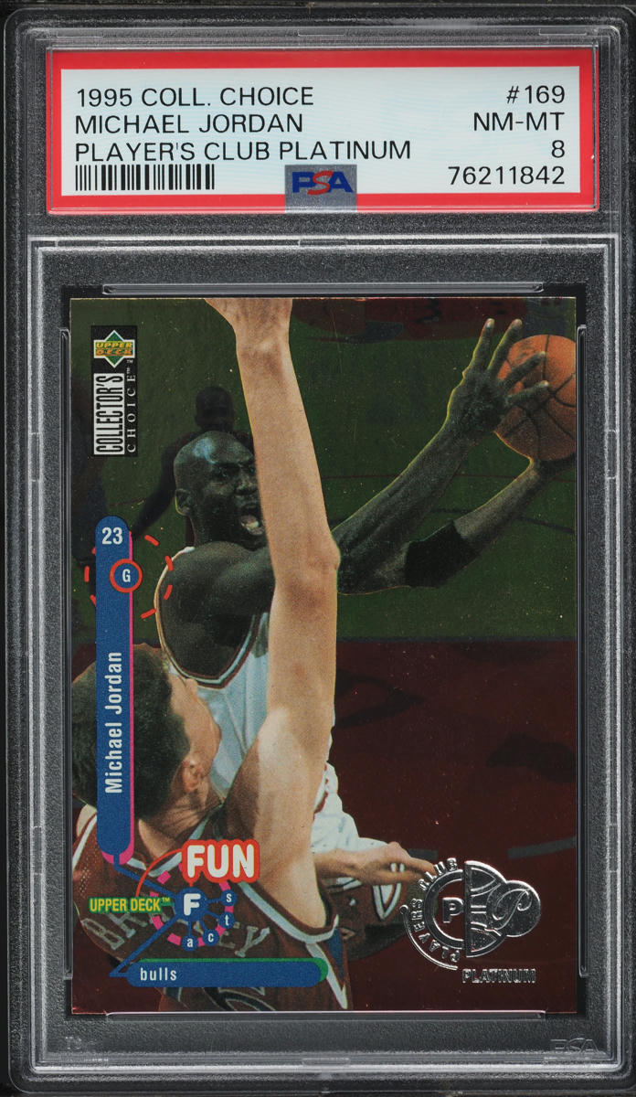 1995 Collector's Choice Player's Club Platinum Michael Jordan #169 PSA 8 NM-MT