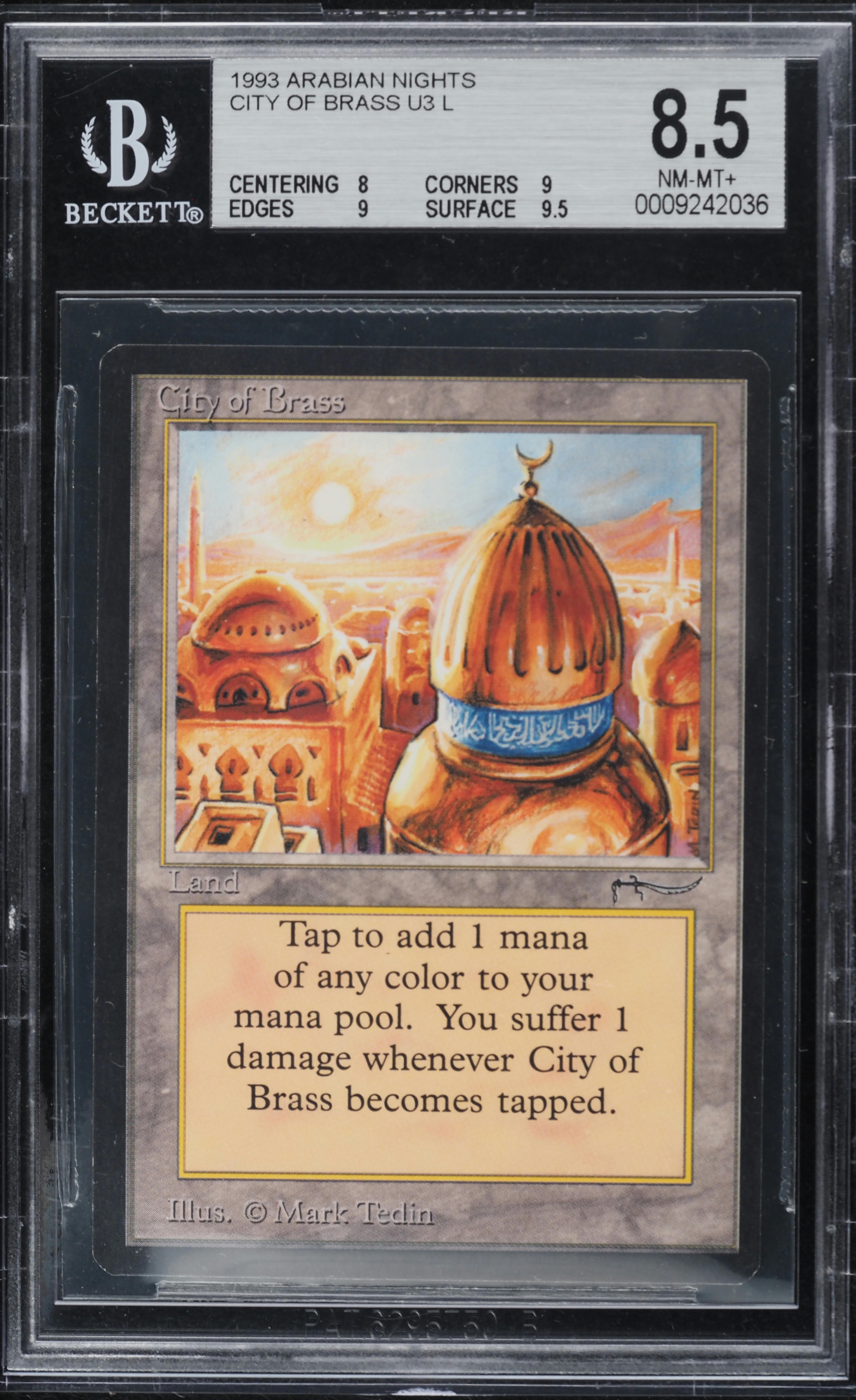 1993 Magic The Gathering MTG Arabian Nights City Of Brass BGS 8.5