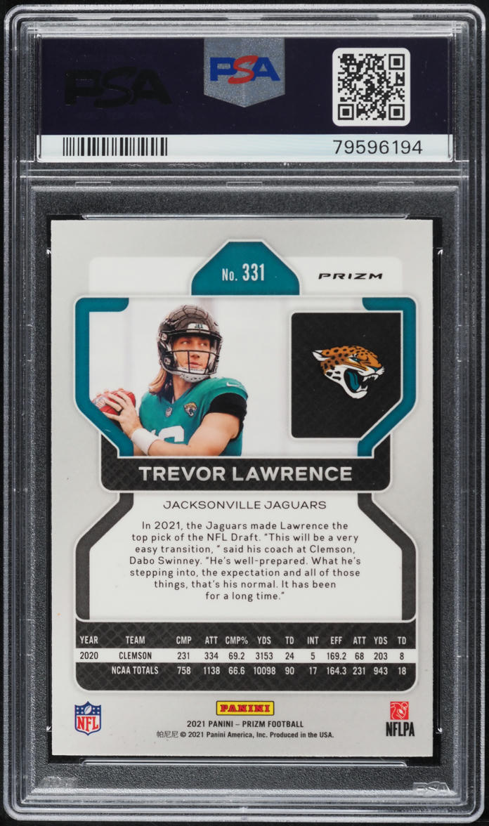2021 Panini Prizm Red Ice Trevor Lawrence ROOKIE #331 PSA 10 GEM MINT