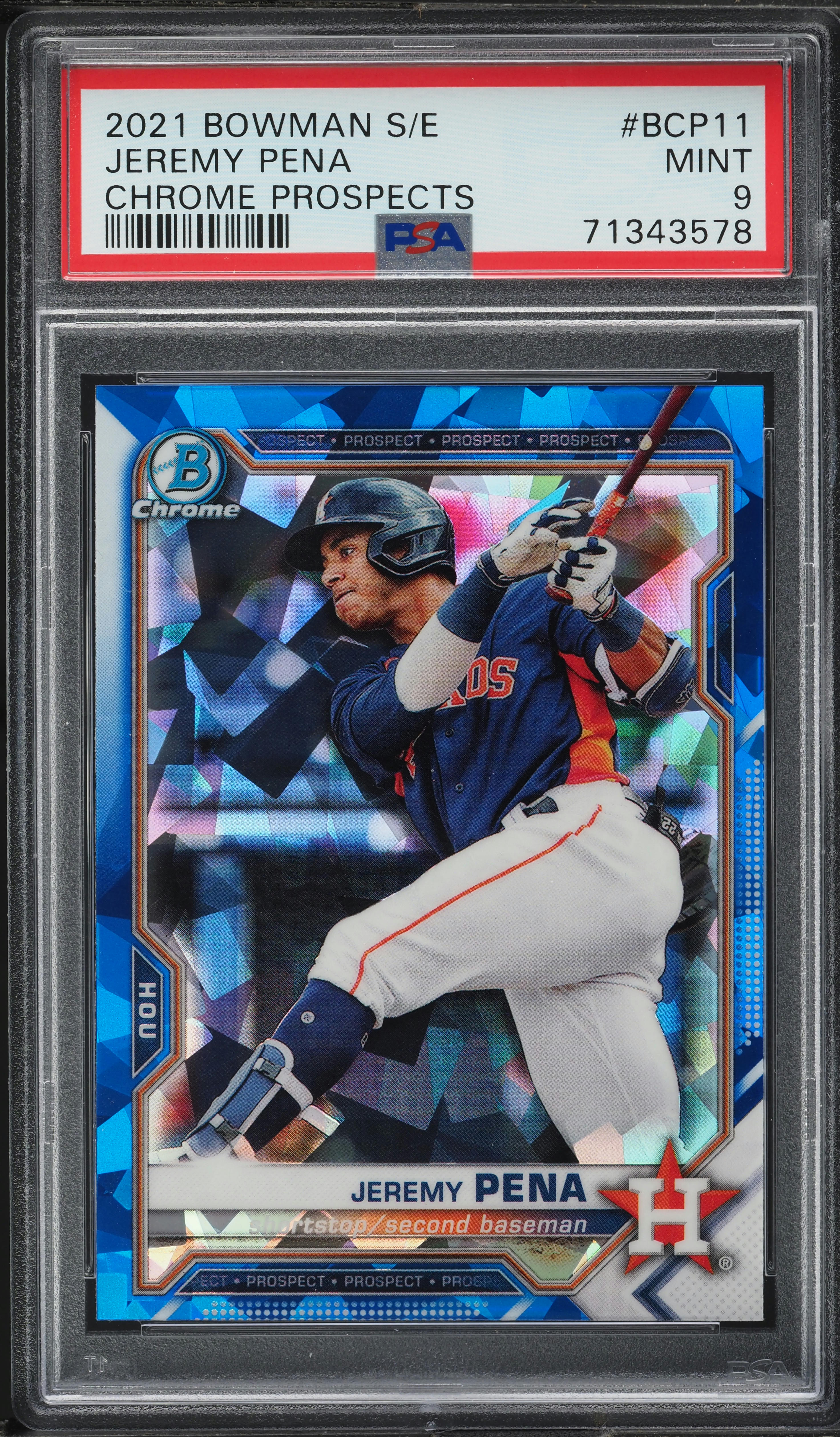 2021 Bowman Chrome Sapphire Edition Jeremy Pena ROOKIE #BCP11 PSA