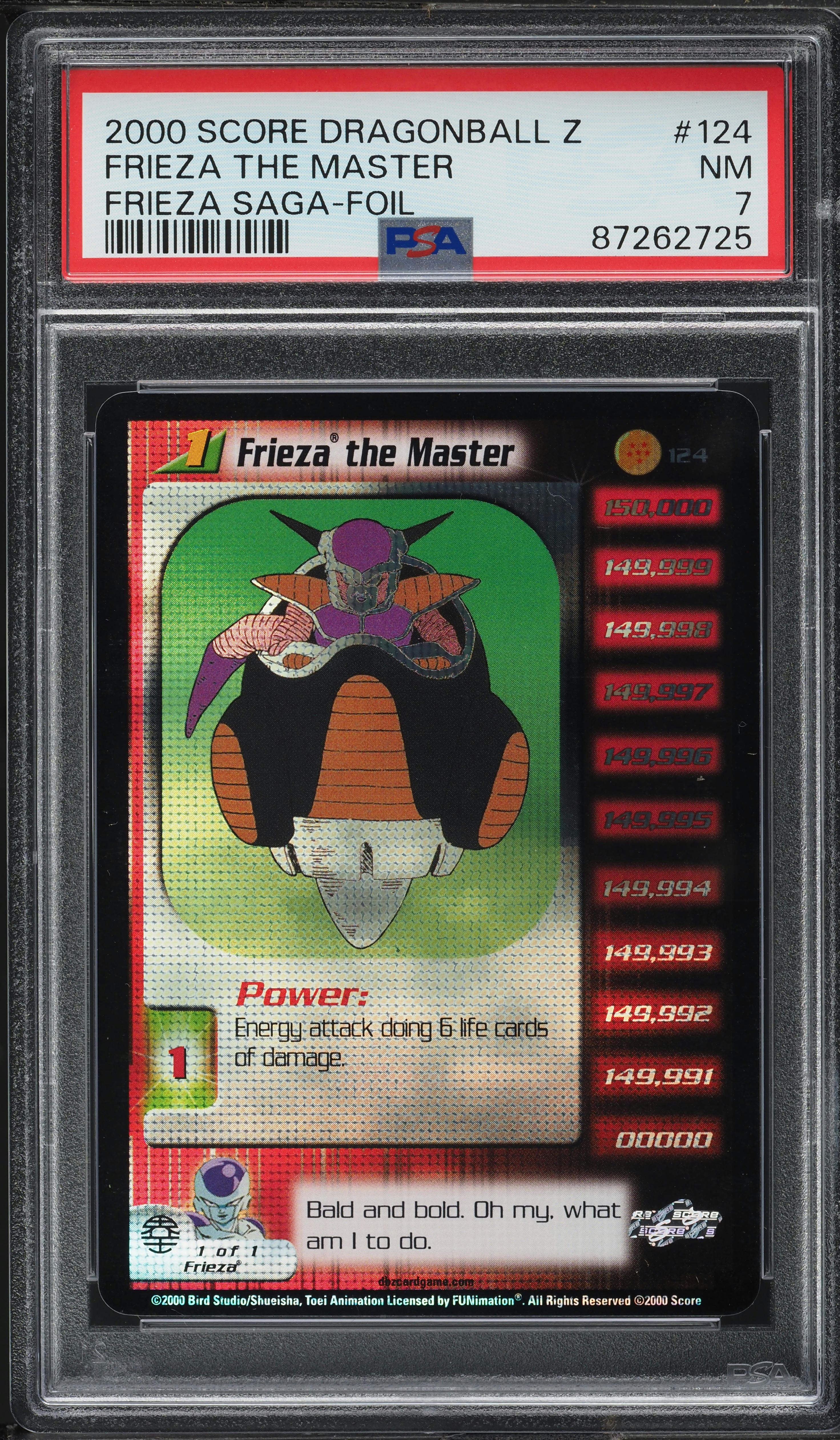 2000 Score Dragonball Z Frieza Saga Foil Frieza The Master #124