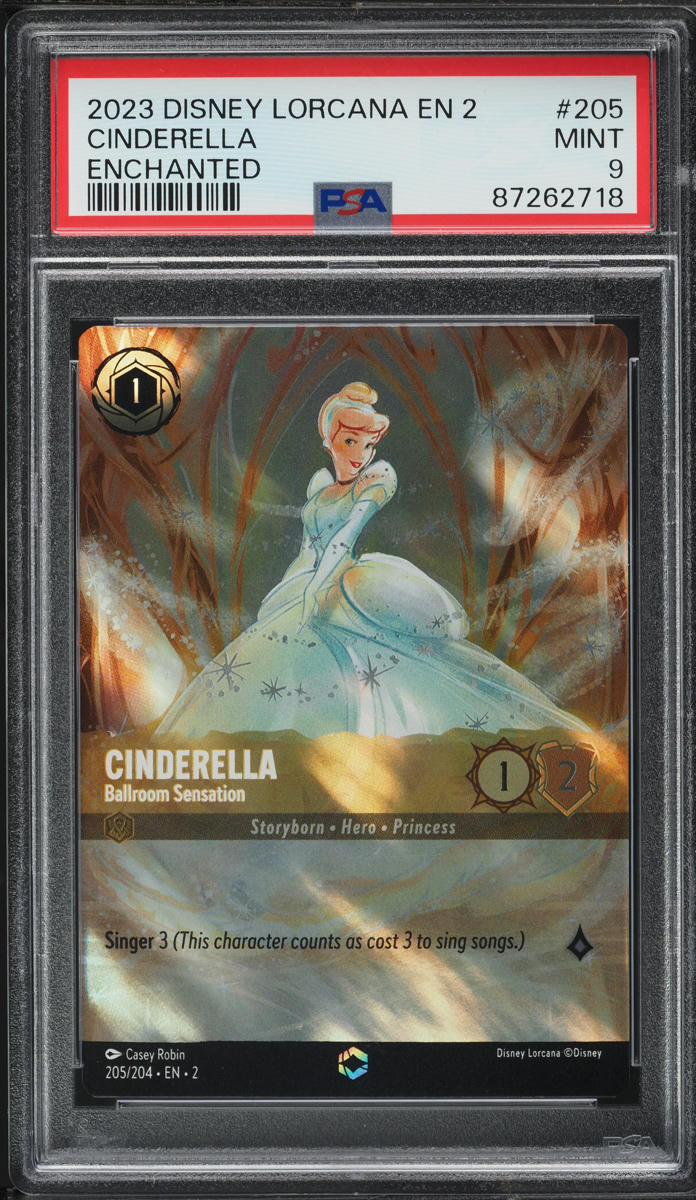 2023 Disney Lorcana Rise Of The Floodborn Enchanted Cinderella #205 PSA 9 MINT