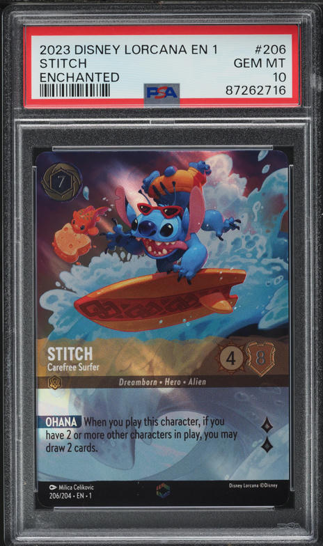 2023 Disney Lorcana First Chapter Enchanted Stitch Carefree Surfer