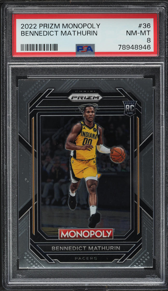 2022 Panini Prizm Monopoly Bennedict Mathurin ROOKIE #36 PSA 8 NM-MT