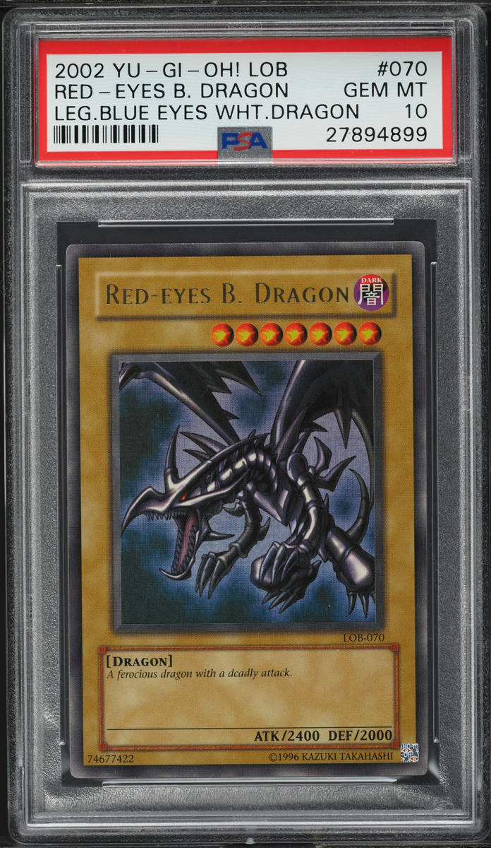 2002 Yu-Gi-Oh! Legend Of Blue-Eyes Red-Eyes Black Dragon #LOB-070 PSA 10 GEM