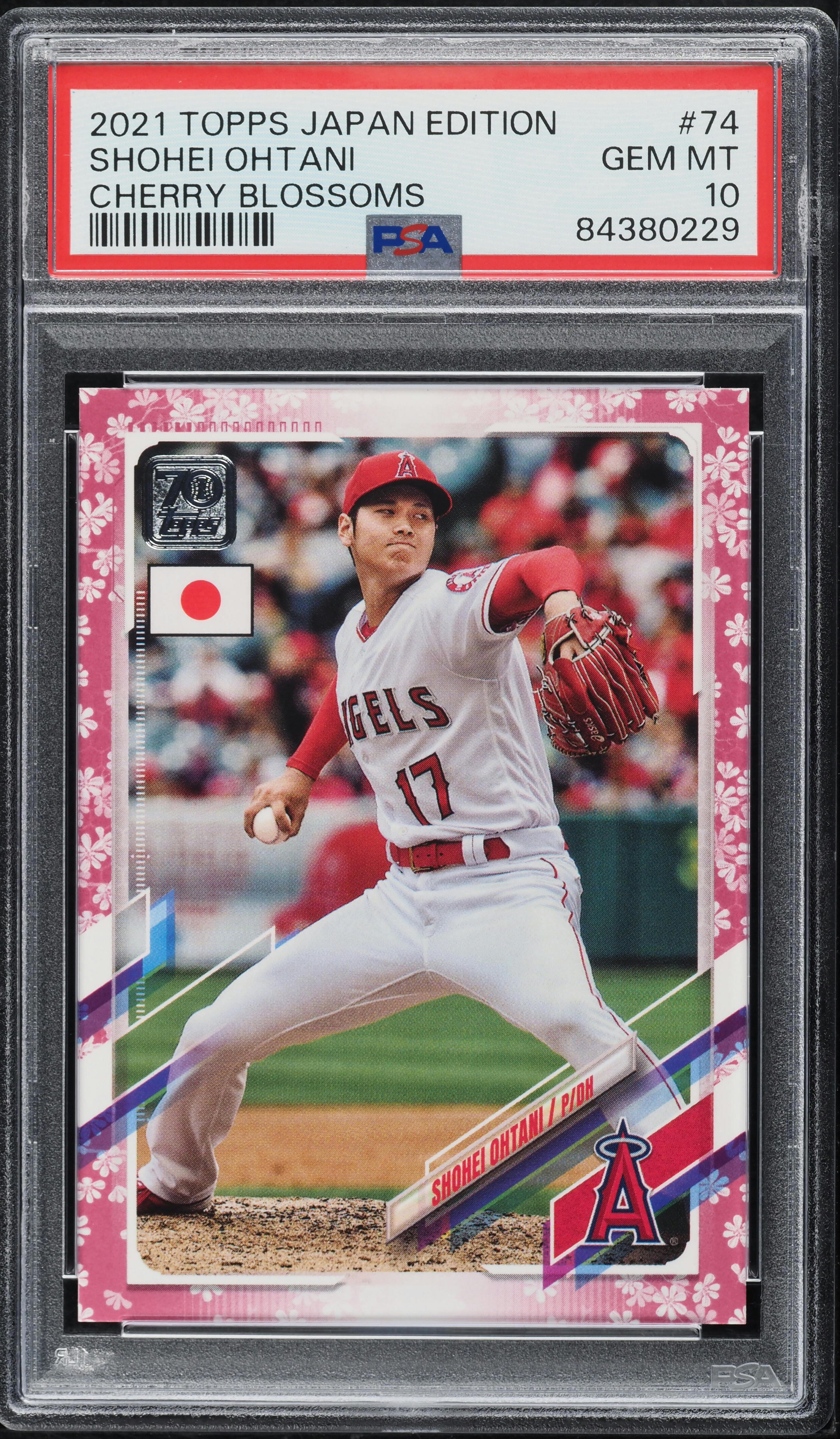 2021 Topps Japan Edition Cherry Blossoms Shohei Ohtani /99 #74 PSA