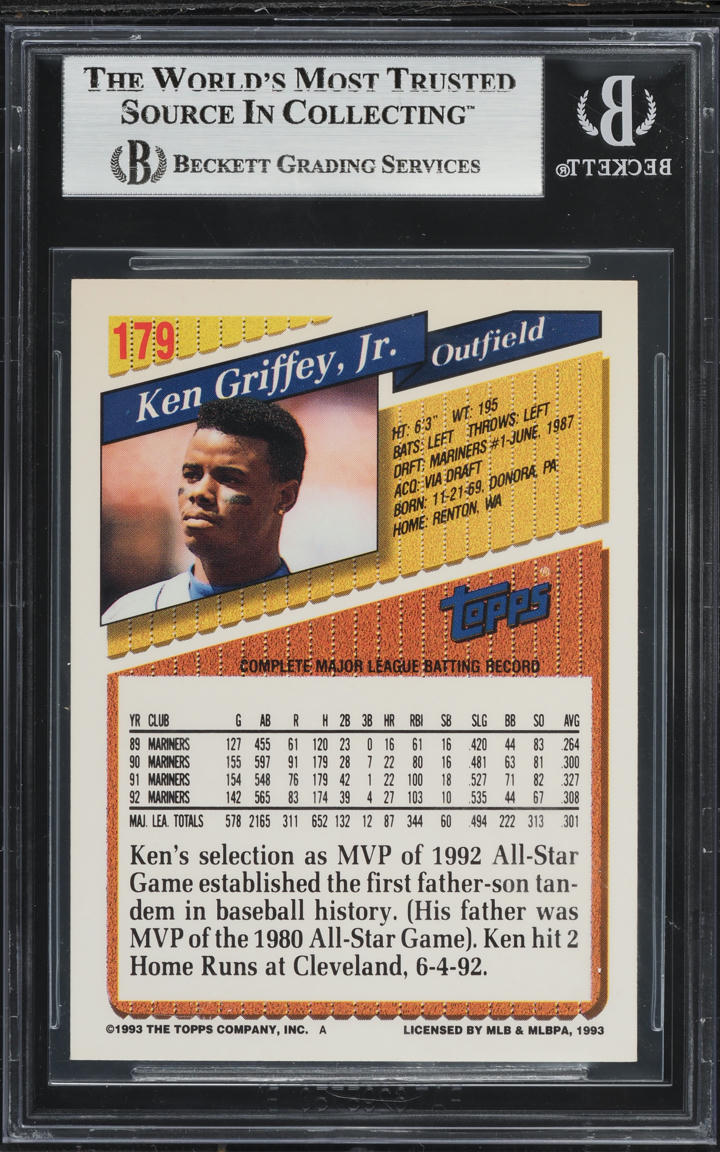 1993 Topps Gold Ken Griffey Jr. #179 BGS 7.5 NRMT+