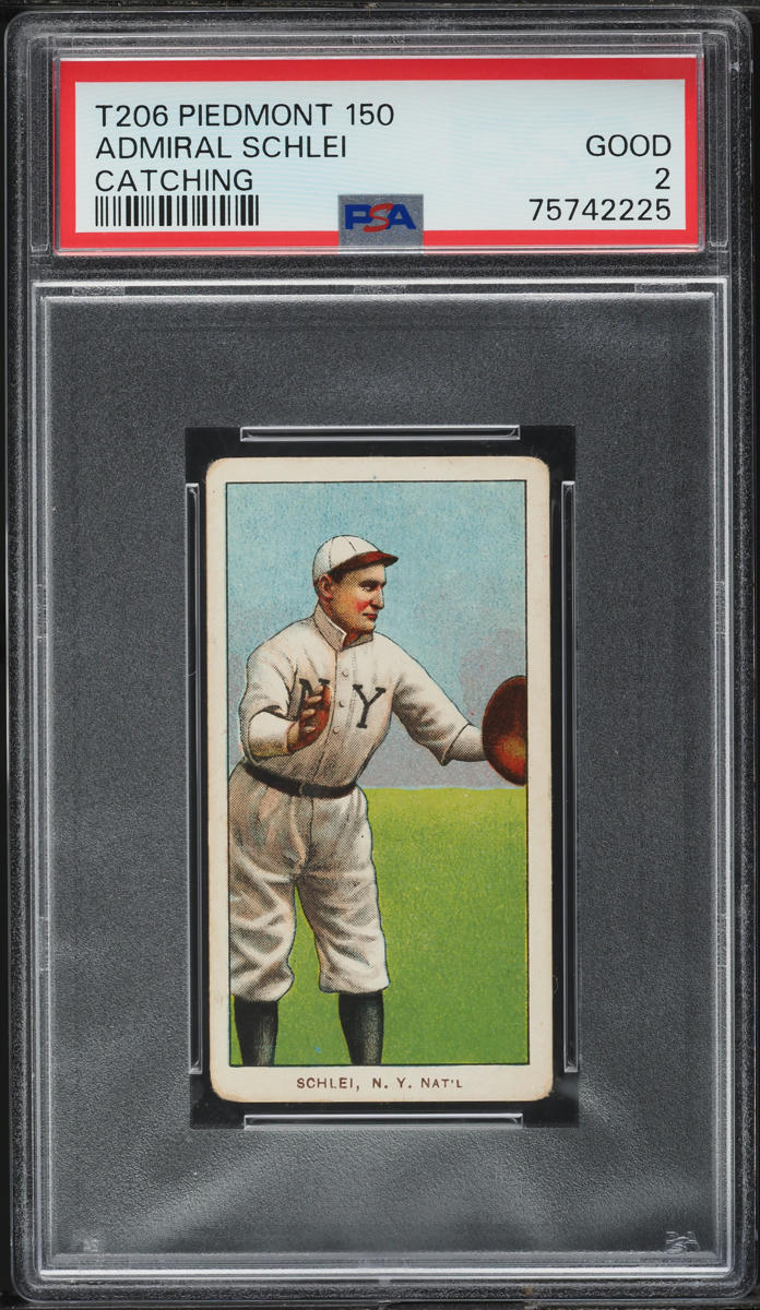 1909-11 T206 Admiral Schlei CATCHING PSA 2 GD