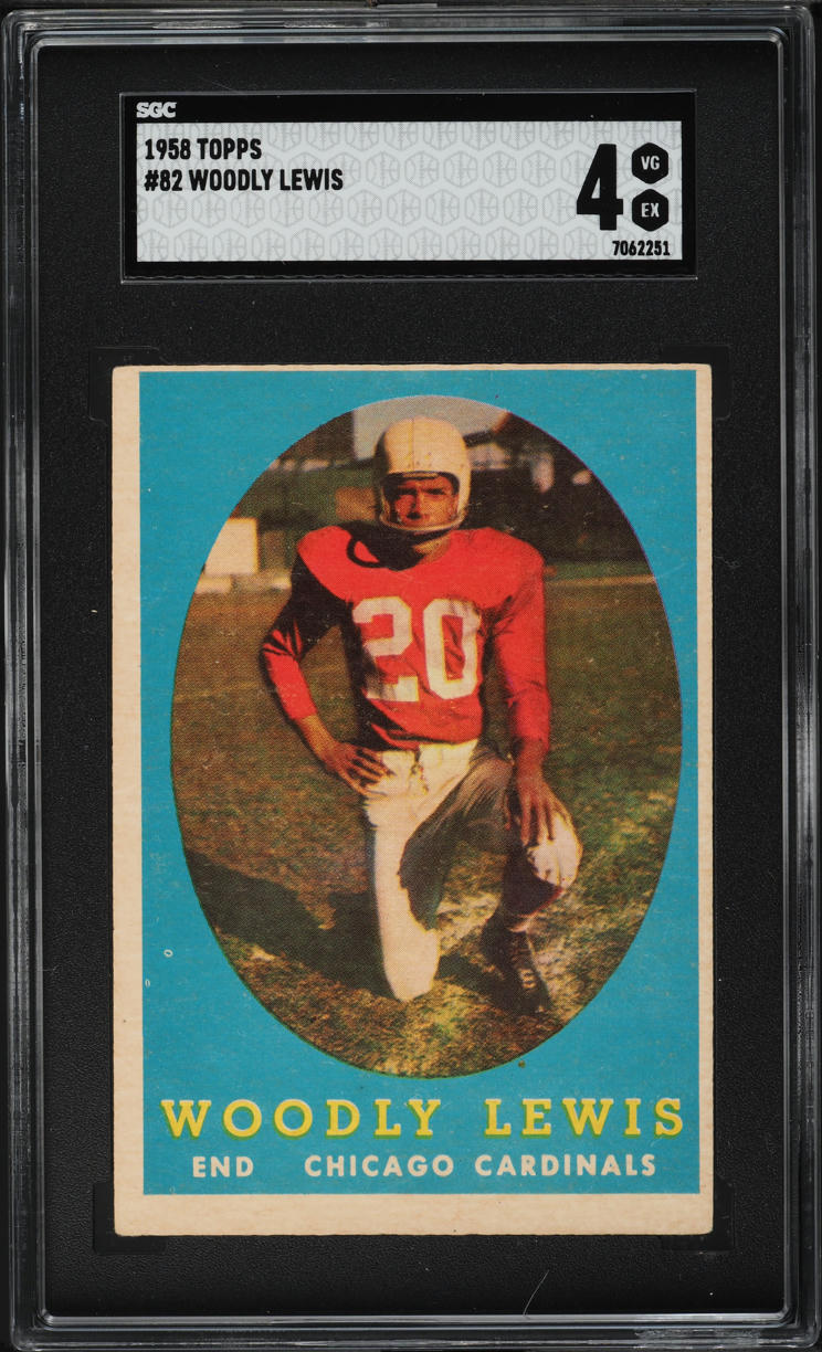 1958 Topps Football Woodly Lewis #82 SGC 4 VGEX
