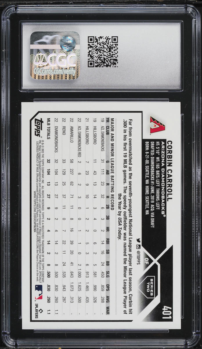 2023 Topps Corbin Carroll ROOKIE #401 CGC 9 MINT