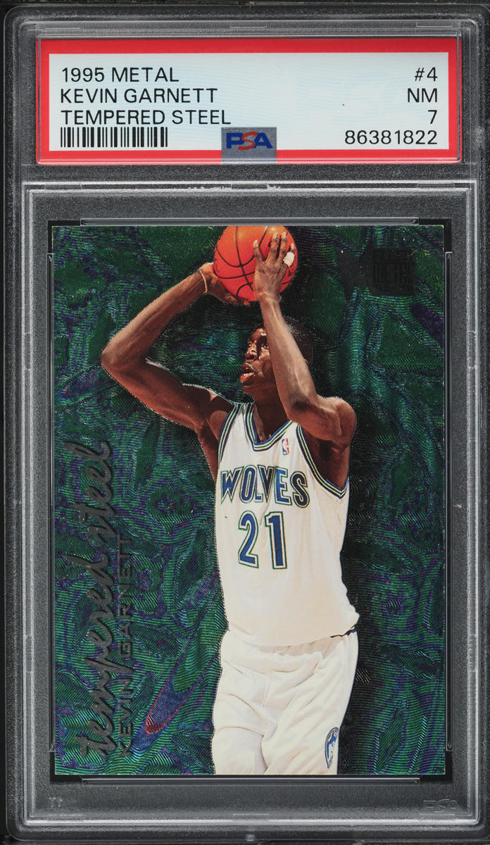 1995 Metal Tempered Steel Kevin Garnett ROOKIE #4 PSA 7 NRMT