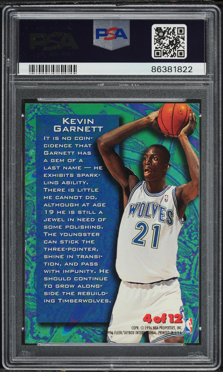 1995 Metal Tempered Steel Kevin Garnett ROOKIE #4 PSA 7 NRMT