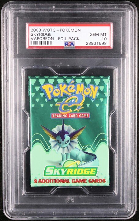 2003 Pokemon Skyridge Foil Pack Vaporeon Art PSA 10 GEM MINT on