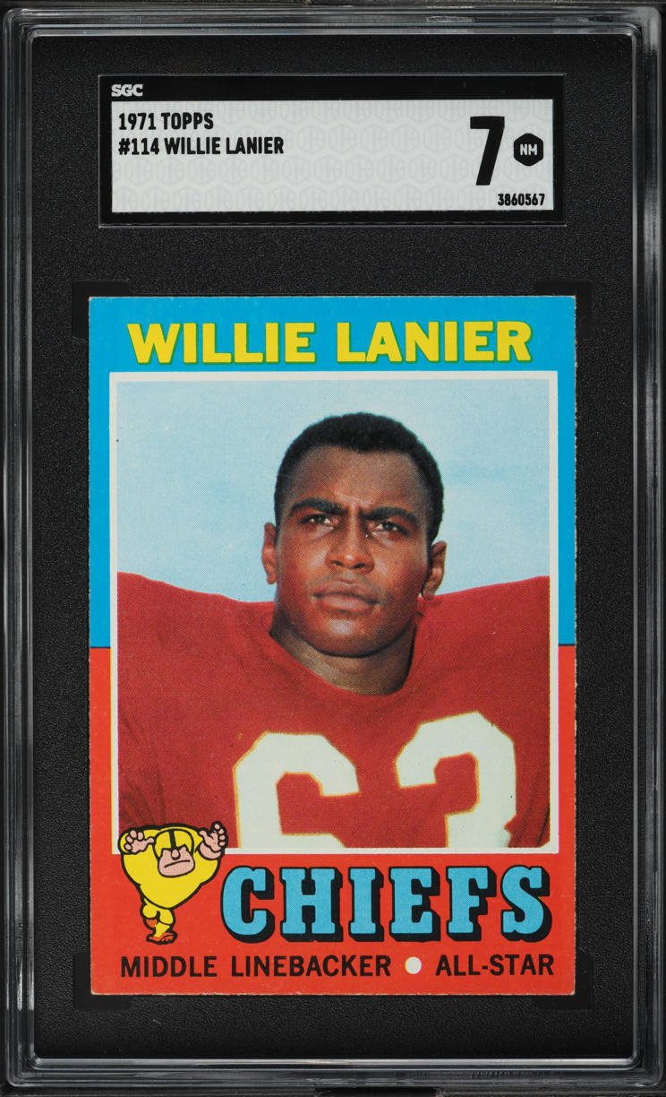 1971 Topps Football Willie Lanier ROOKIE #114 SGC 7 NRMT