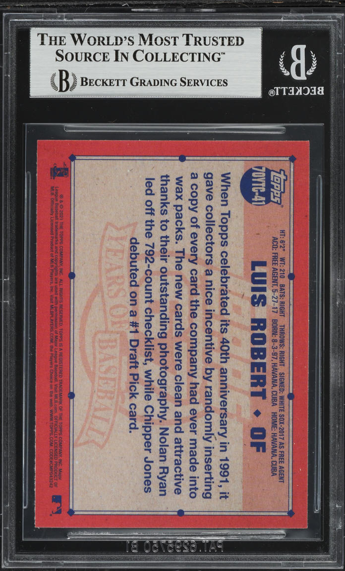 2021 Topps 70 Years Chrome Luis Robert #70YTC-41 BGS 8.5 NM-MT+