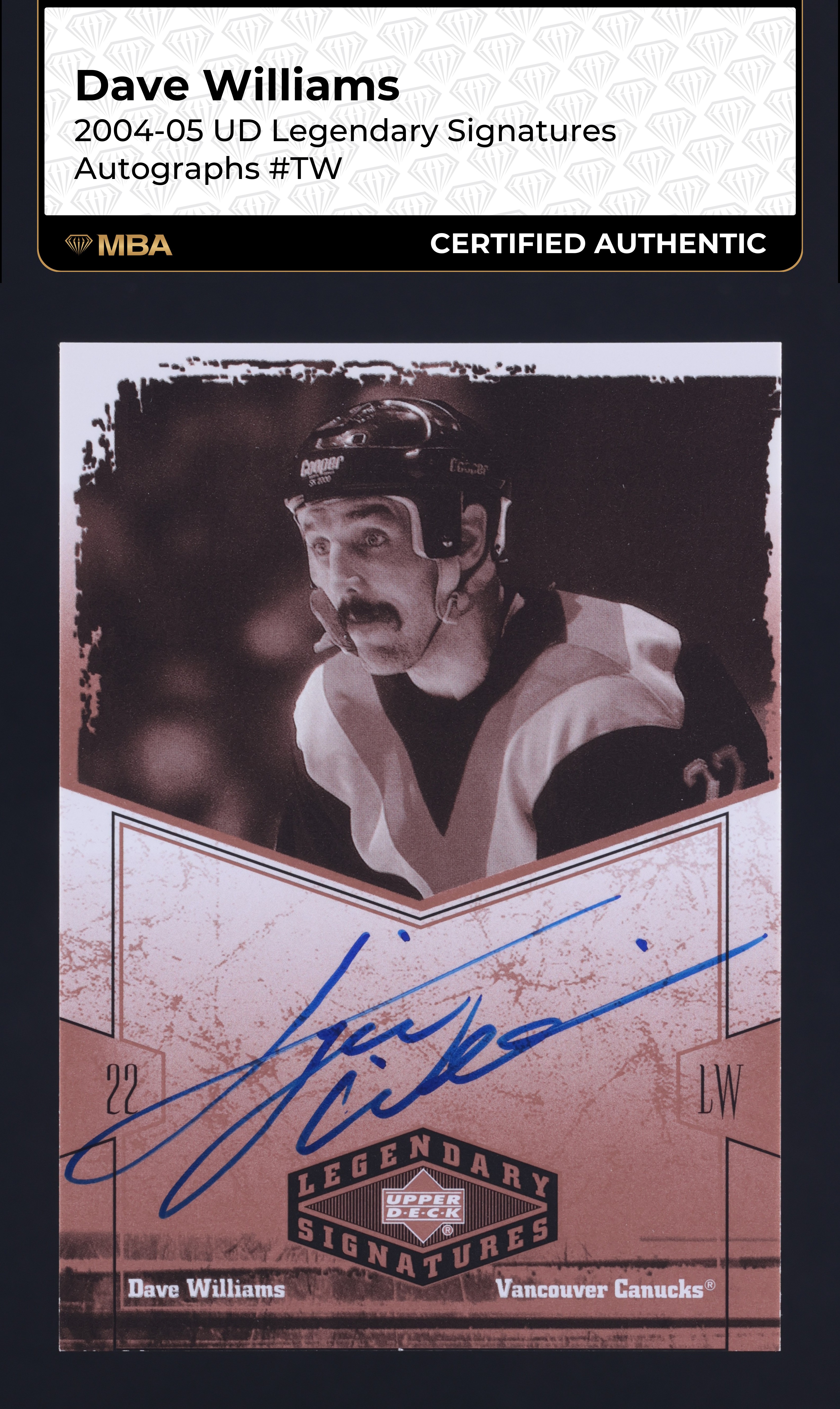 2004 Upper Deck Legendary Signatures Dave Williams AUTO #TW MBA AUTH on  Fanatics Collect