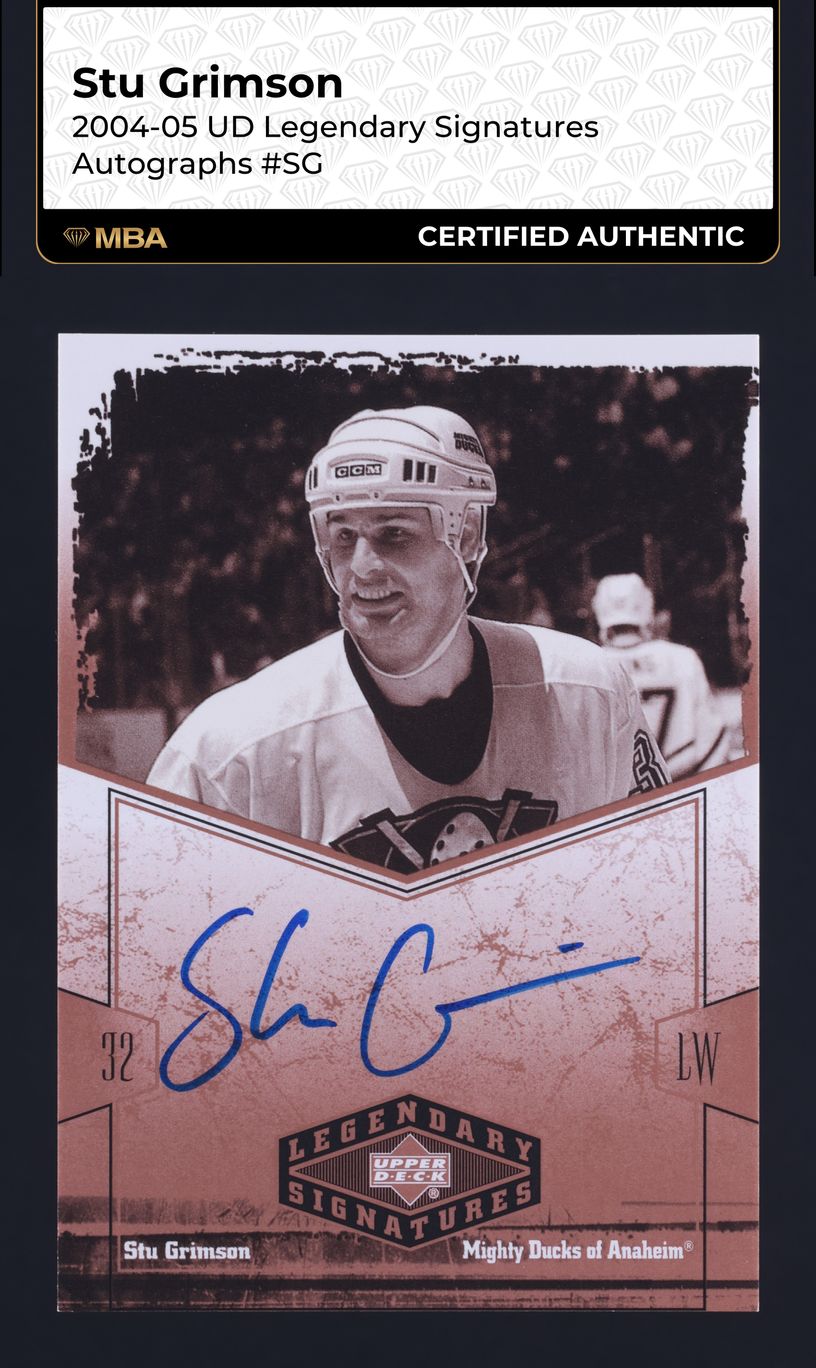 2004 Upper Deck Legendary Signatures Stu Grimson AUTO #SG MBA AUTH