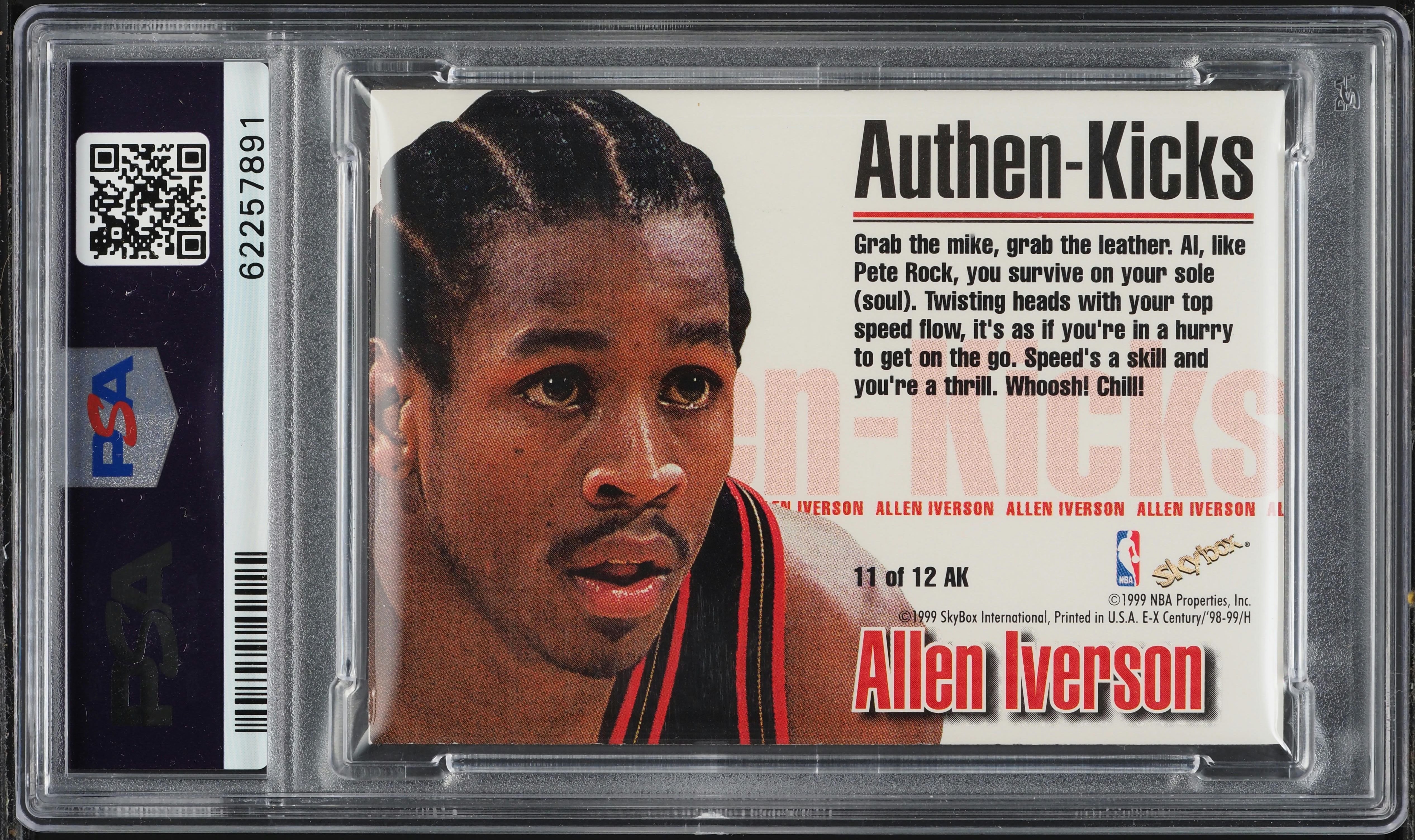1998 Skybox E-X Century Authen-Kicks Allen Iverson PATCH /165 #11