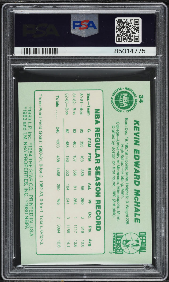 1983 Star Basketball Kevin McHale #34 PSA 9 MINT