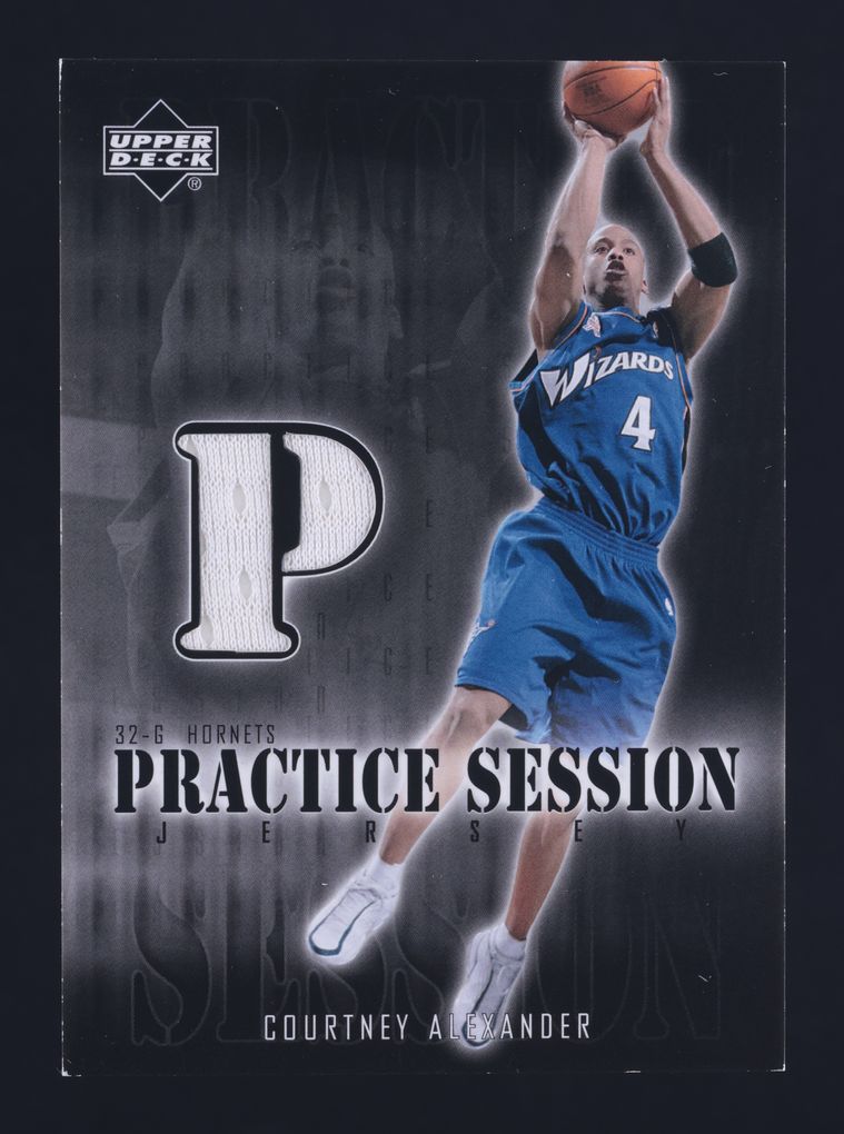 2002 Upper Deck Practice Session Courtney Alexander GAME-USED PATCH MBA AUTH