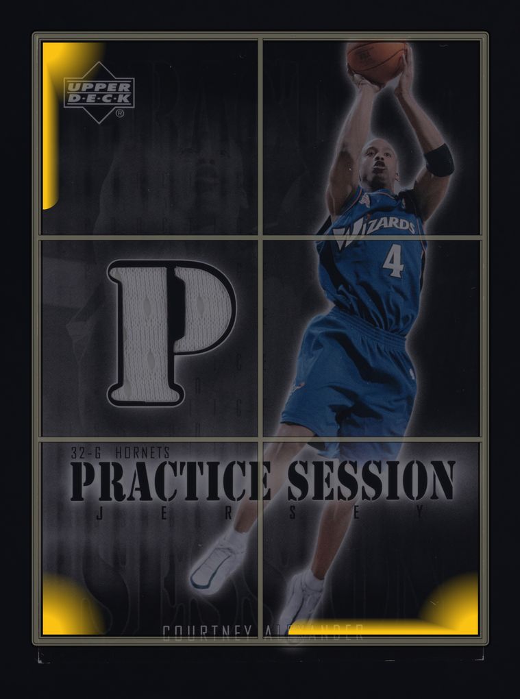 2002 Upper Deck Practice Session Courtney Alexander GAME-USED PATCH MBA AUTH