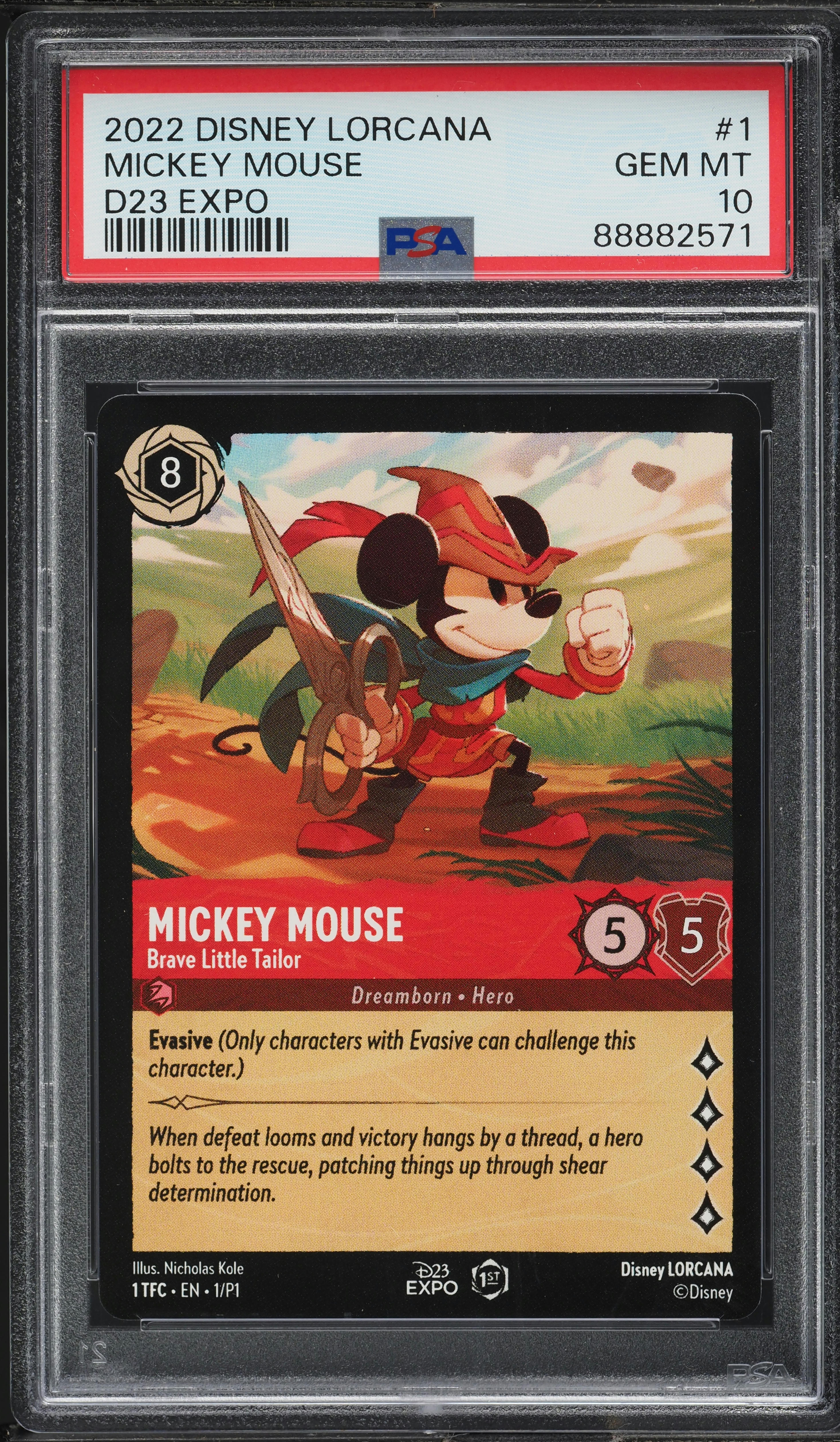 2022 Disney Lorcana Promo D23 Expo Mickey Mouse #1 PSA 10 GEM MINT