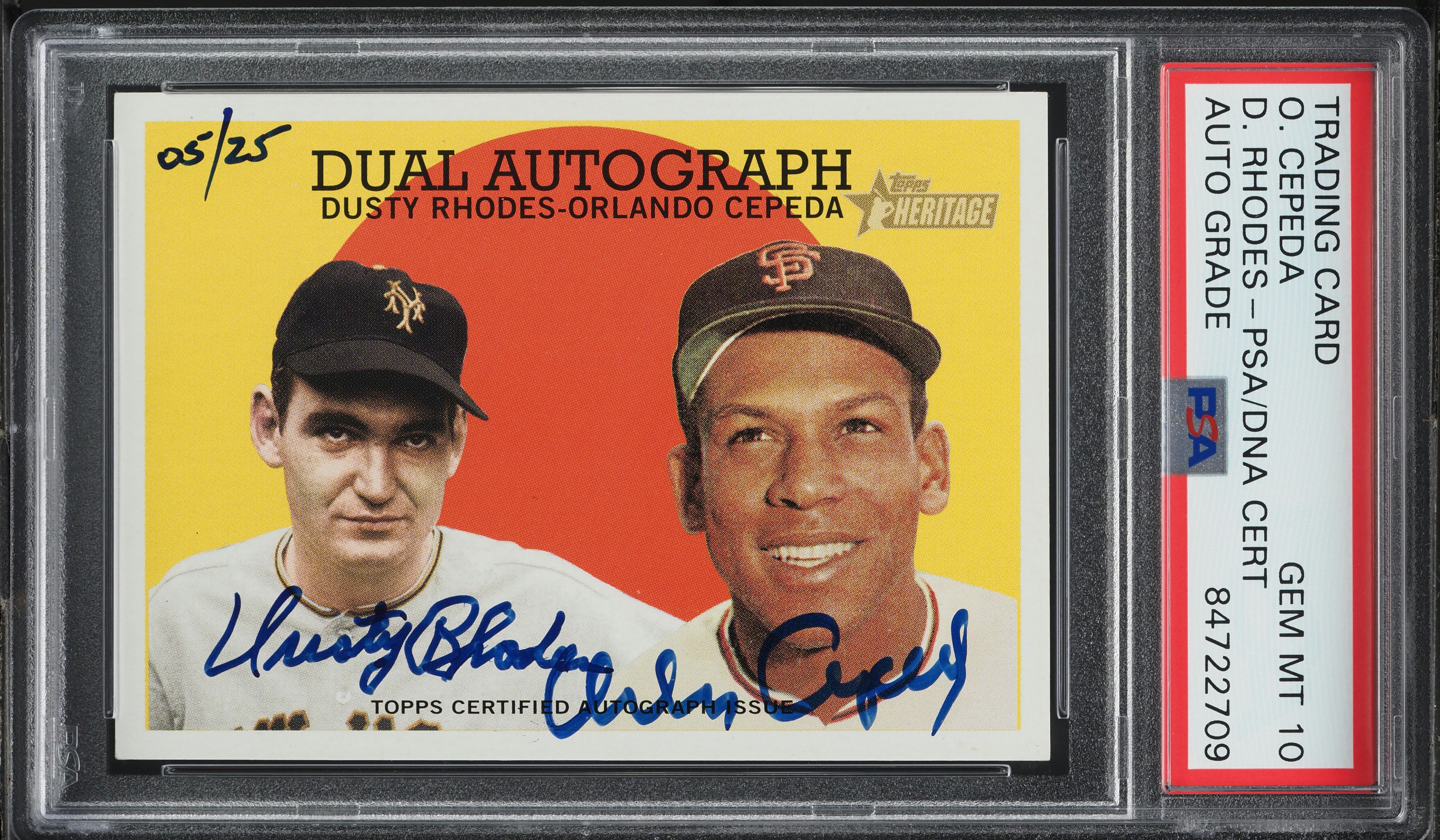 Orlando Cepeda & Dusty Rhodes Singed Autographed Trading Card AUTO