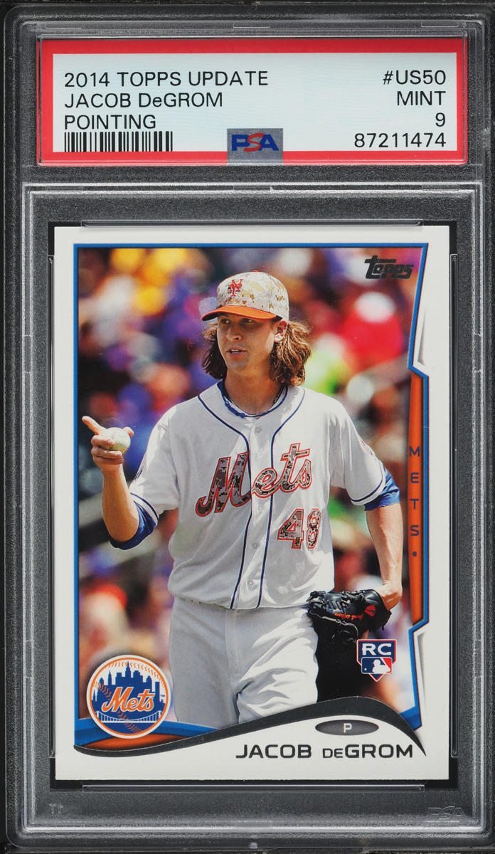 2014 Topps Update Pointing Jacob DeGrom ROOKIE #US50 PSA 9 MINT