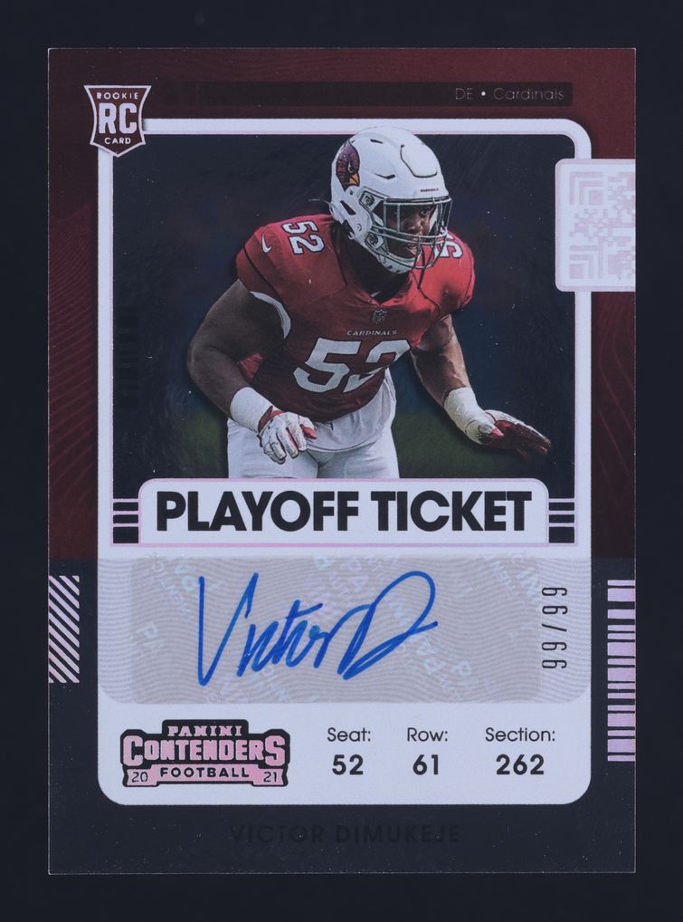 2021 Panini Contenders Playoff Ticket Victor Dimukeje ROOKIE AUTO 99/99 MBA AUTH