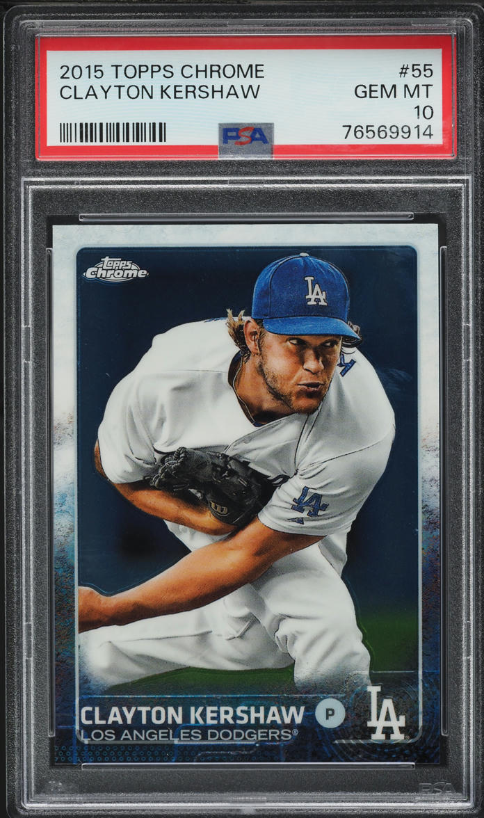 2015 Topps Chrome Clayton Kershaw #55 PSA 10 GEM MINT