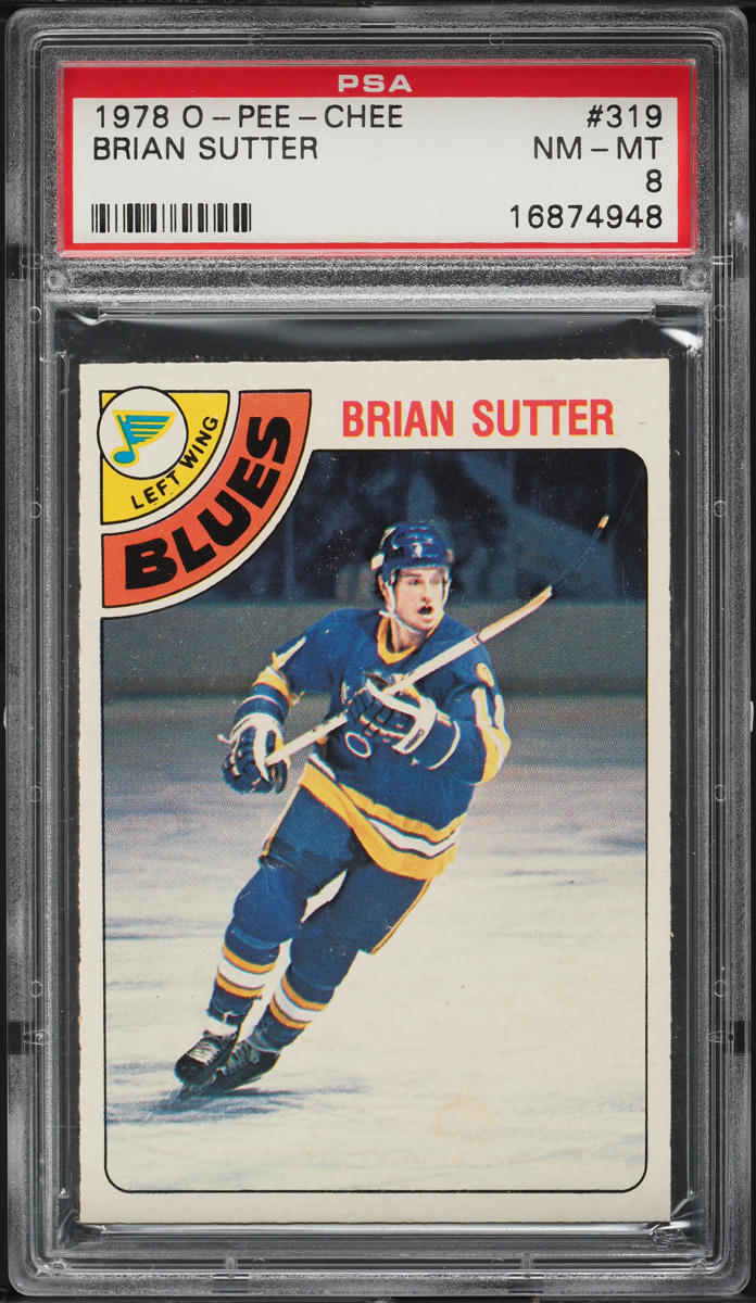 1978 O-Pee-Chee Hockey Brian Sutter ROOKIE #319 PSA 8 NM-MT